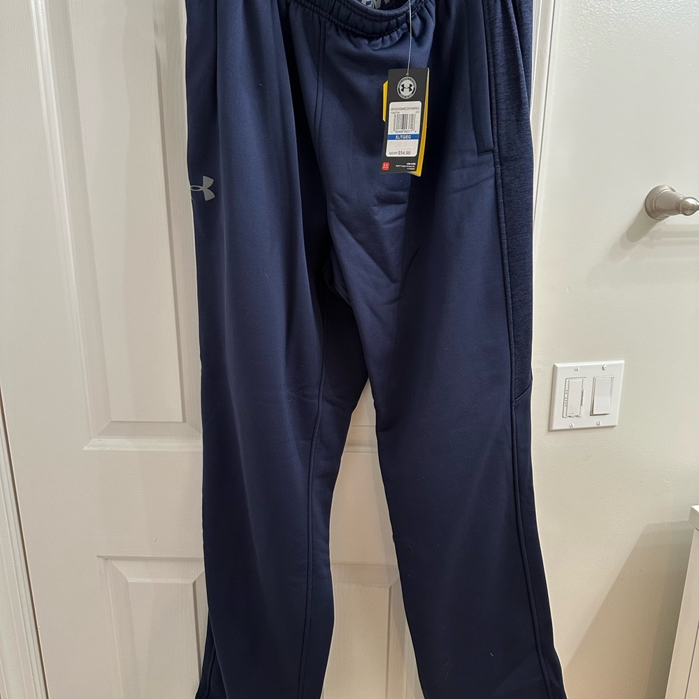 Under Armour Straight Leg Fleece Pants - Men’s Navy XL (NWT)